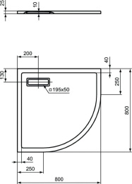 Душевой поддон 800x800x25 мм Ideal Standard T4491V1 ULTRAFLAT NEW