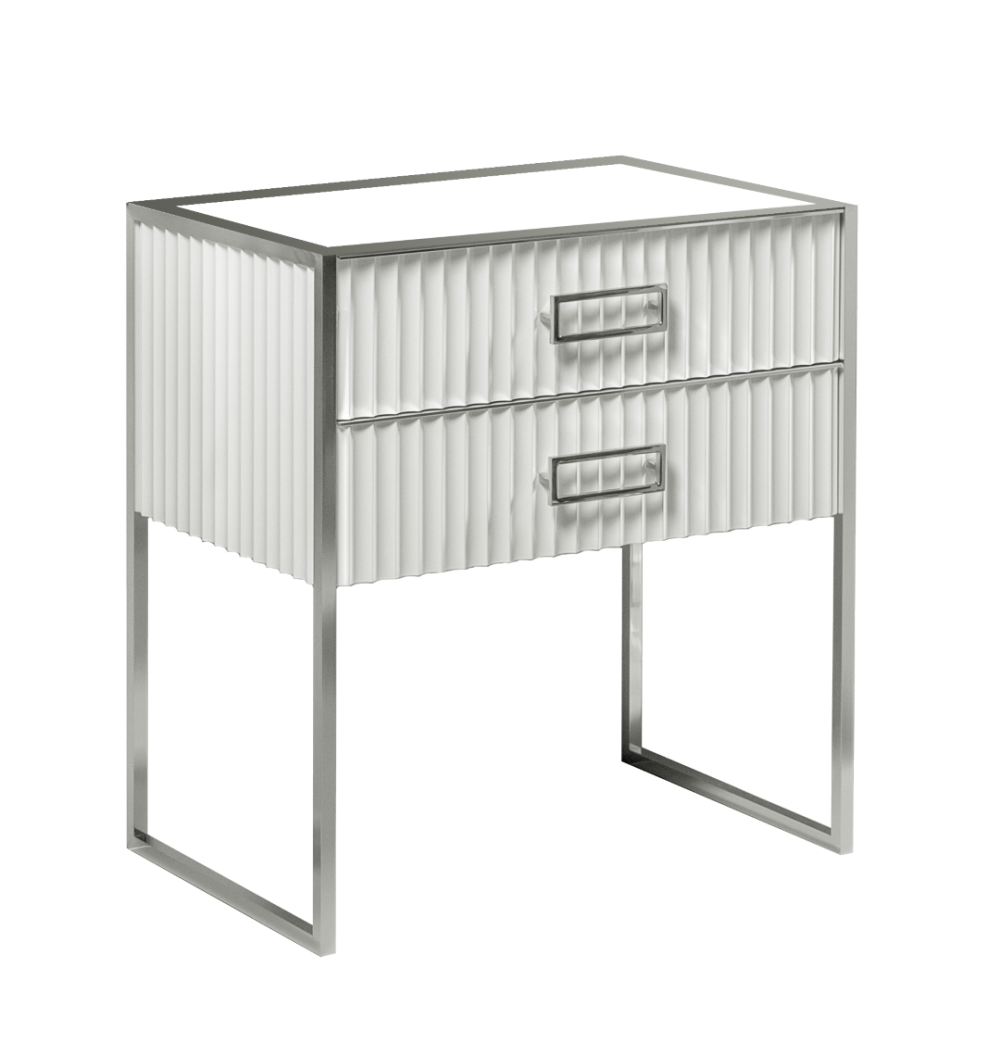 Фото Armadi Art 866-080-WCR Тумба MONACO 80см h84см белая глянец + хром под раковину моноблок