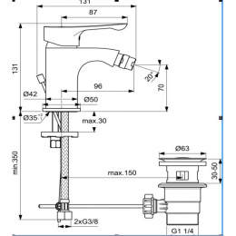 Ideal Standard DOT 2.0 Смеситель для биде