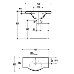 Ideal Standard Small+ T012001 Раковина на 79 см