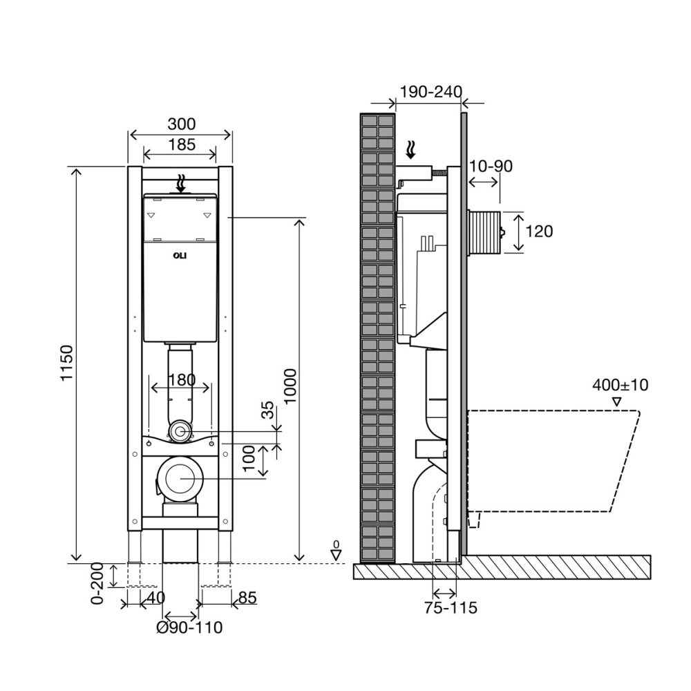 Система инсталляции OLI QUADRA  280490m