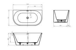 Акриловая ванна BelBagno 140х75 (BB710-1400-750) Белый