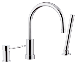 Remer N07BO Смеситель для ванны монтаж на борт с душевым набором (на 3 отверстия)