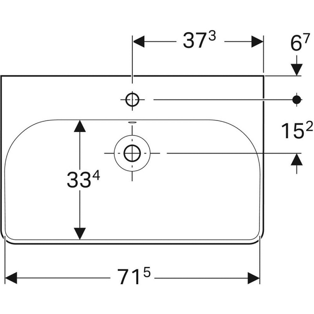Раковина подвесная Geberit Smyle Square 500.249.01.1