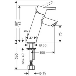 Смеситель для раковины 32040000 Hansgrohe Talis S 2