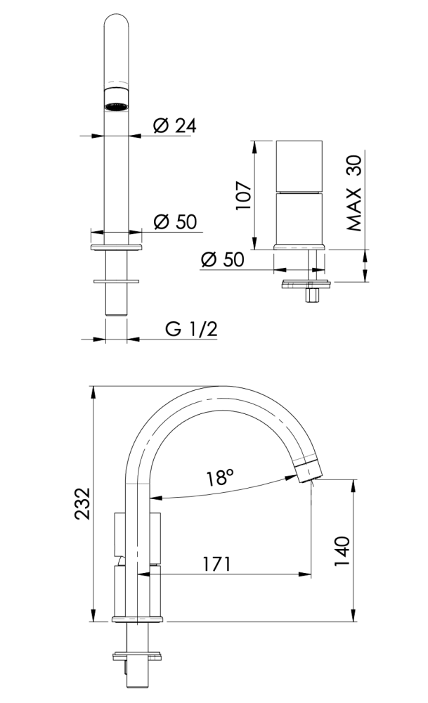 Фото Смеситель для раковины Remer Edge EG557NO, черный матовый