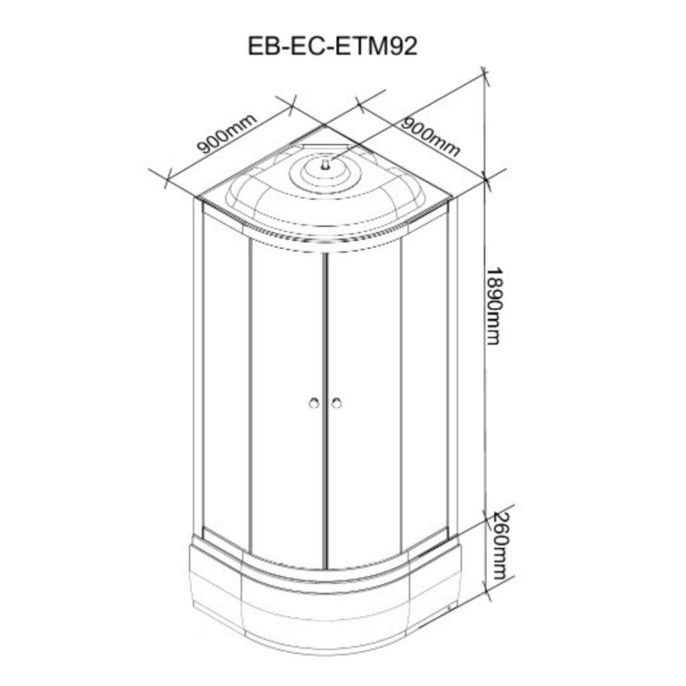 Фото Душевая кабина 90x90x215 Parly (EFM921) белый, Без гидромассажа, ABS-пластик, Поддон средний