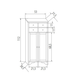 EBAN Laura Тумба  54х32хh112см, Цвет: noce
