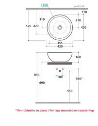 Фото Раковина Globo Forty3 (SC042.BI) белый