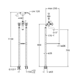 Cristina Parigi PG10251 Смеситель для ванны