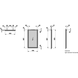 Зеркало Laufen Frame 4.4740.0.900.144.1, 45 x 80 см