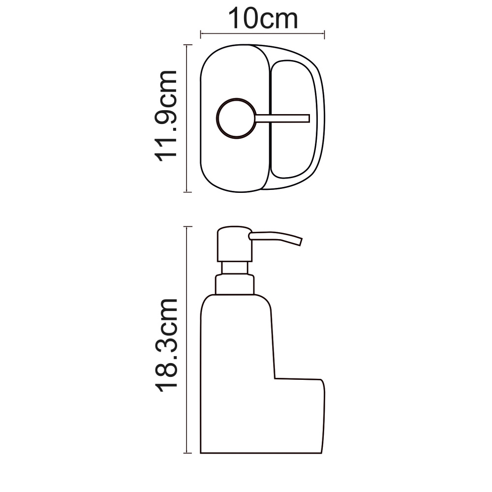 WasserKRAFT K-8499BLACK Дозатор с емкостью для губки