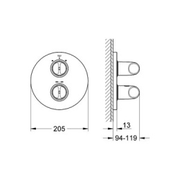Смеситель Grohe Veris 19364000 для ванны и душа, хром