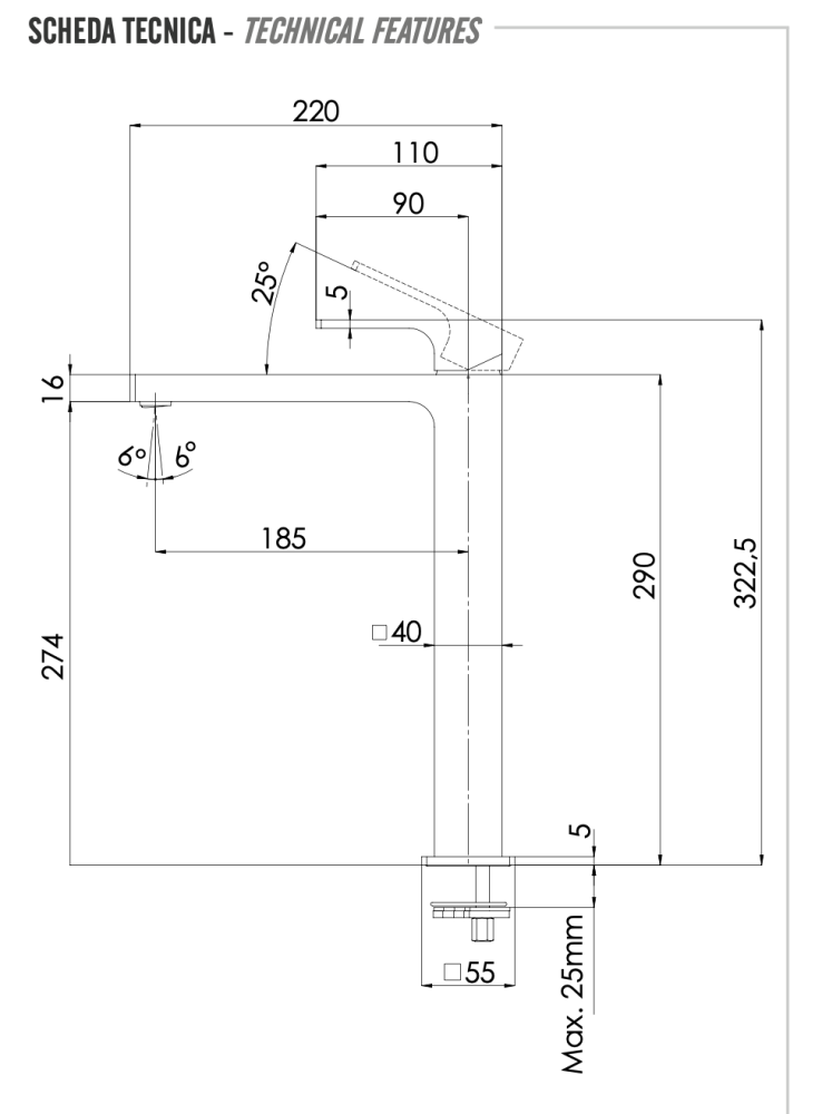 Фото Смеситель для раковины Remer Absolute AU10L