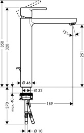 Смеситель для раковины 14020 000 Hansgrohe Metropol S