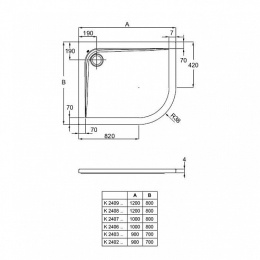 Душевой поддон Ideal Standard Ultra Flat K240301 левый