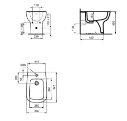 Фото Биде Ideal Standard Esedra T281301, напольное