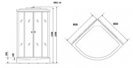 Душевая кабина 90x90x215 Niagara (NG-3501-14G) ABS-пластик, Поддон средний