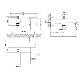 Смеситель для ванны Gessi Rettangolo K (53013#299) Black XL