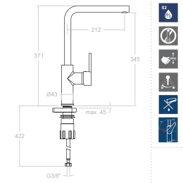 Фото Смеситель для кухни RamonSoler DRAKO 332902CUC Медь