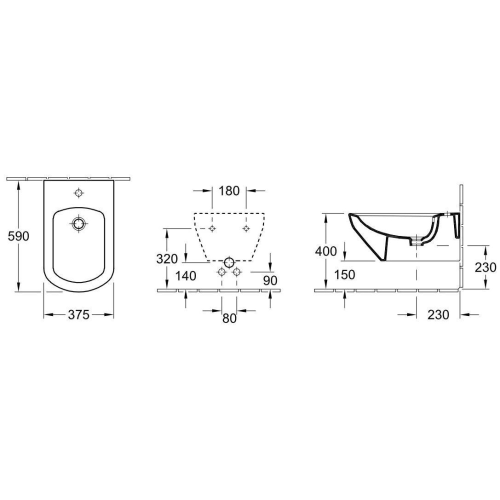 Villeroy&Boch Sentique 54220001 Биде подвесное (альпийский белый)