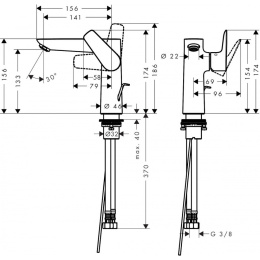 Смеситель для раковины Hansgrohe Talis E (71754340) шлифованный черный хром