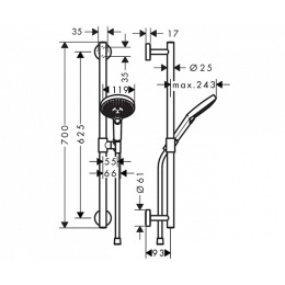 Душевой набор 26321000 Hansgrohe Raindance Select S (хром)