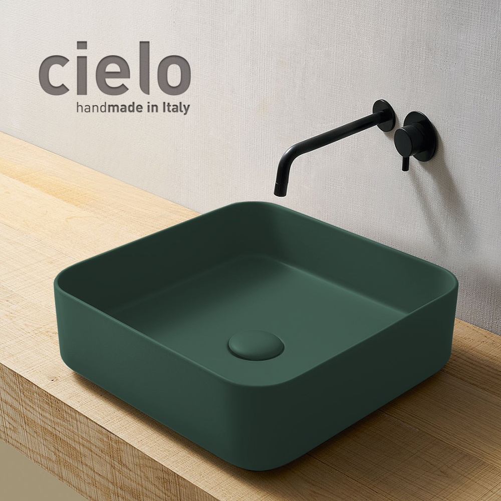 Ceramica CIELO Shui Comfort SHCOLAQ40 MU - Раковина накладная на столешницу 40 * 40 см (Muschio)