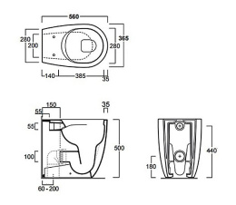 Фото Приставной унитаз Simas Vignoni VI21bi безободковый, высокий