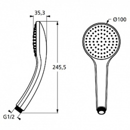 Душевая лейка Ideal Standard Idealrain, B9402AA, Ø100 мм