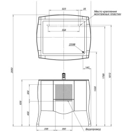 Зеркало Aquanet Виктория 90 черный/золото
