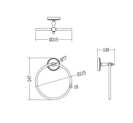 Полотенцедержатель кольцевой Devon&Devon Dorothy DOR407BR 21 см