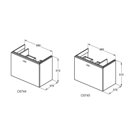 Подстолье под раковину C6744WG Ideal Standard Connect Space