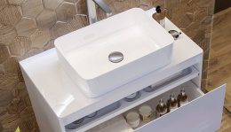 Velvex Klaufs StKLA.70.MH-216.616 Столешница без отверстий, МДФ-HPL, белая