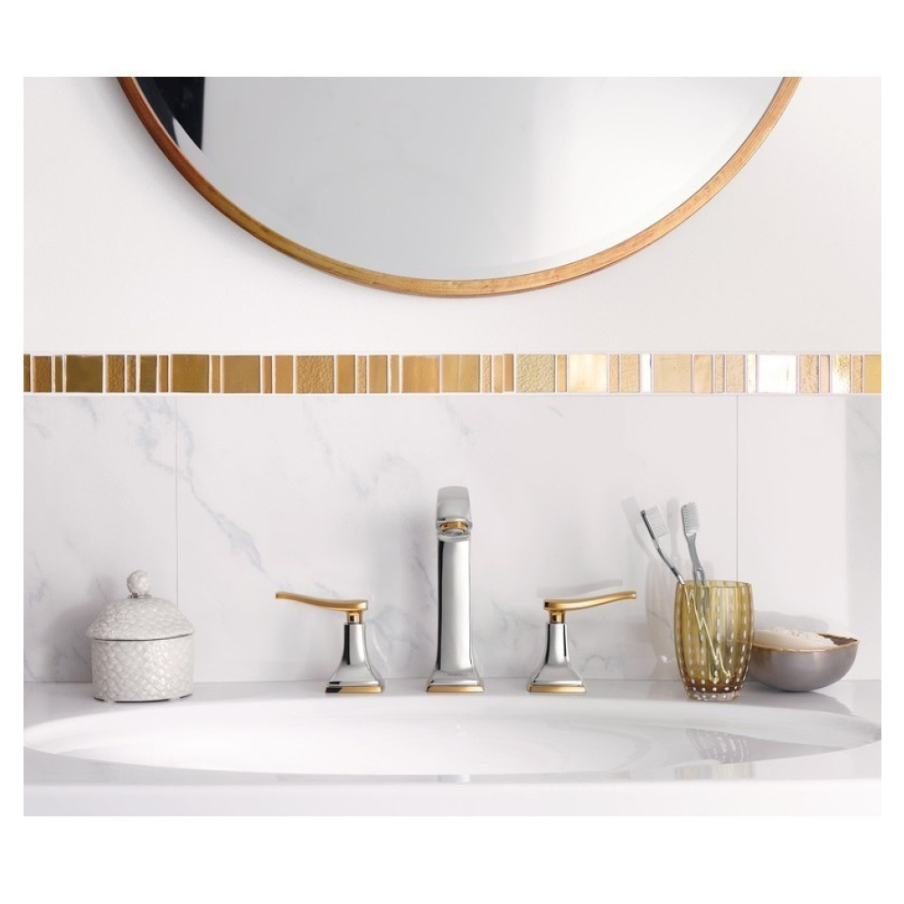 Смеситель для раковины на 3 отверстия 31331090 Hansgrohe Metropol Classic (хром, золото)