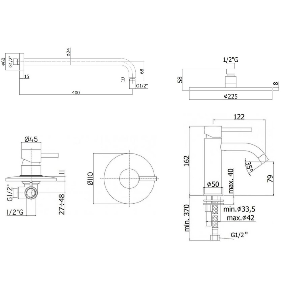 Комплект для душа Paffoni LIGHT (KITLIG011CR071) хром
