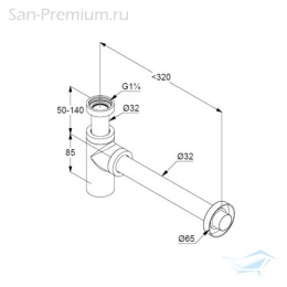 Сифон для раковины Kludi (10020N0-00) золото брашированное