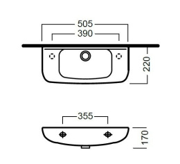 Раковина подвесная Hatria Dino (Y93101)