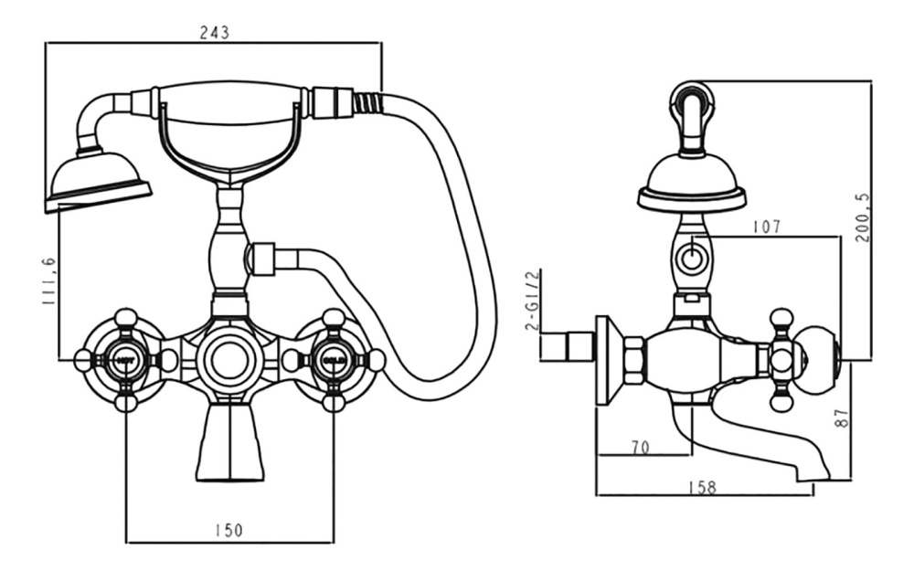Фото Смеситель для ванны Timo Nelson (1914/02Y-CR antique)