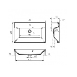 Тумба под раковину BelBagno Aurora AURORA-700-2C-SO-CP подвесная (2 ящ.)