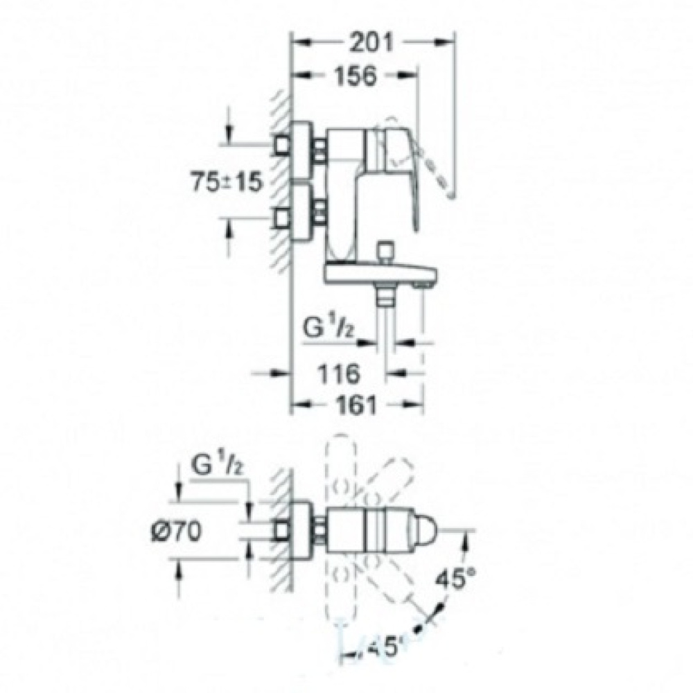 Смесители для ванной Grohe Eurostyle Cosmopolitan 23301000 Смеситель для ванны, с изливом
