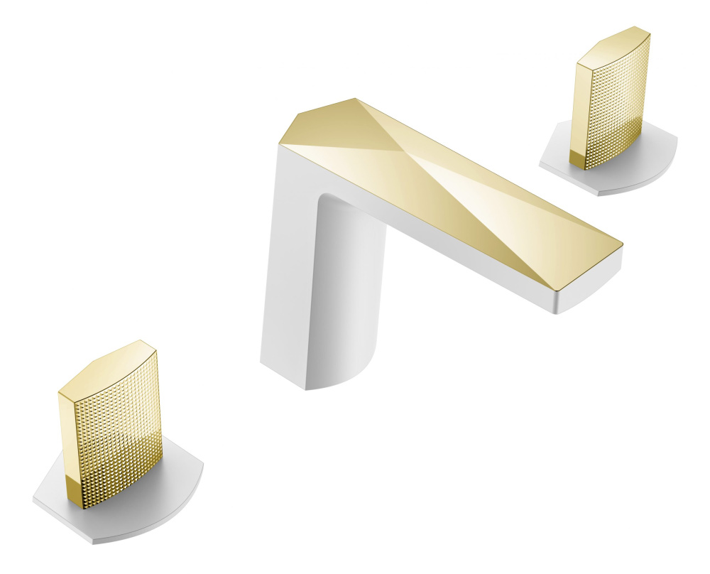 Фото Смеситель врезной Boheme Venturo (150-WG-TOUCH) белый, золото