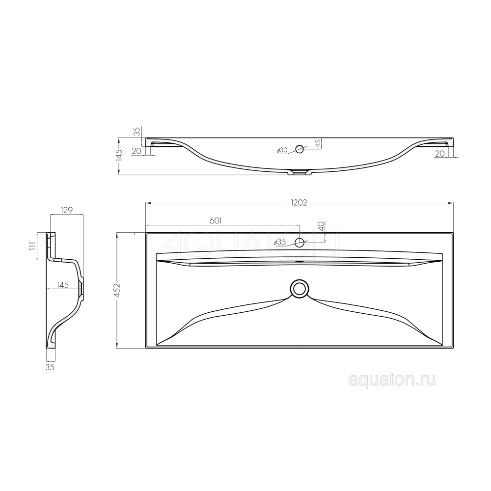 Раковина Aquaton Айрис 120 белая 1A729631AG010