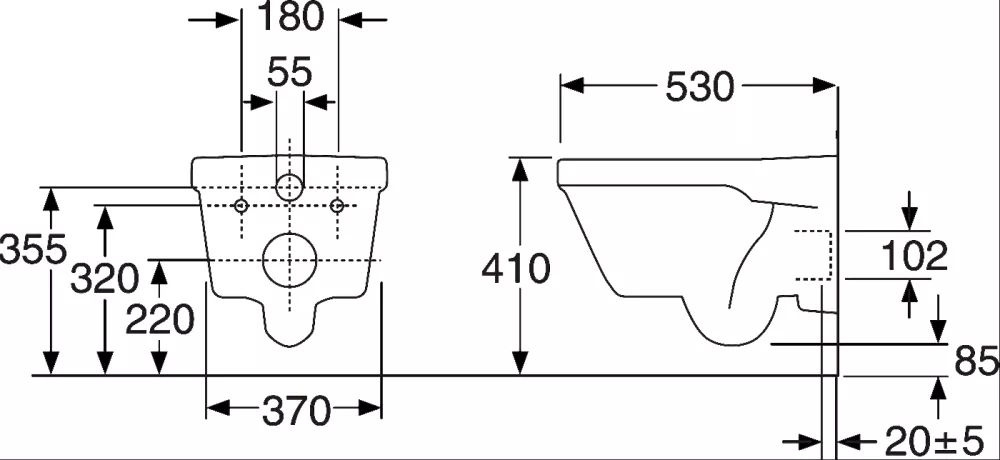 Инсталляция Jacob Delafon с безободковым унитазом Gustavsberg Hygienic Flush 5G84HR01, сиденье микро
