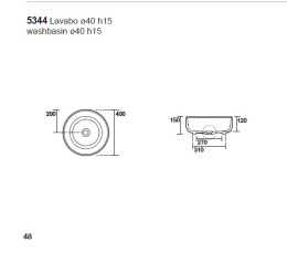 Раковина накладная Kerasan Nolita 534401*0