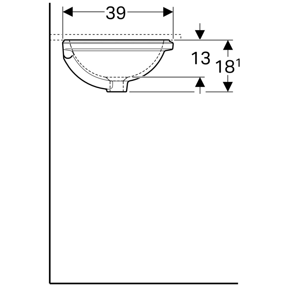 Geberit Variform 500.748.01.2 Раковина, встраиваемая снизу