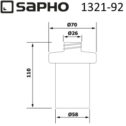Sapho Olymp 1321-92 Запасная часть керамического диспенсера OLYMP для жидкого мыла, белый