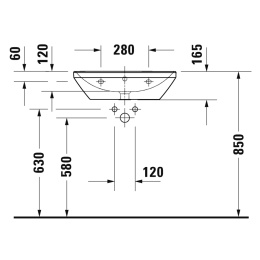 Раковина 60 см Duravit D-Neo 2366600000, белый