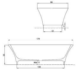 Фото Ванна 85*185 ArtCeram Livingtec (JZW001) белый
