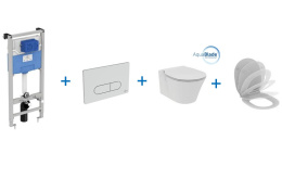 Фото Инсталляция Ideal Standard ProSys R031001 с унитазом Connect Air AquaBlade E005401, сиденье микролиф